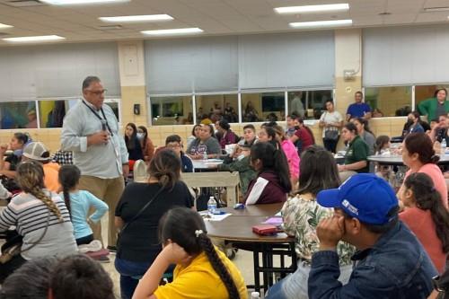 Mr Monsivais speaking during the Dual Language Parent Meeting